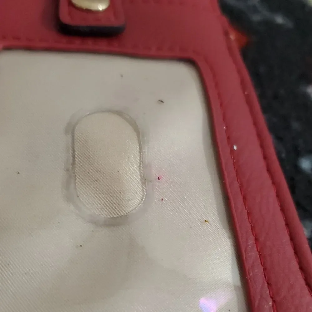 Chic Red Women's Card Holder with Gold Accents